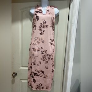 Floral Pink Sleeveless Dress
